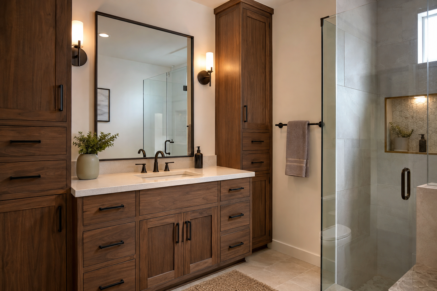 Bathroom vanity and storage